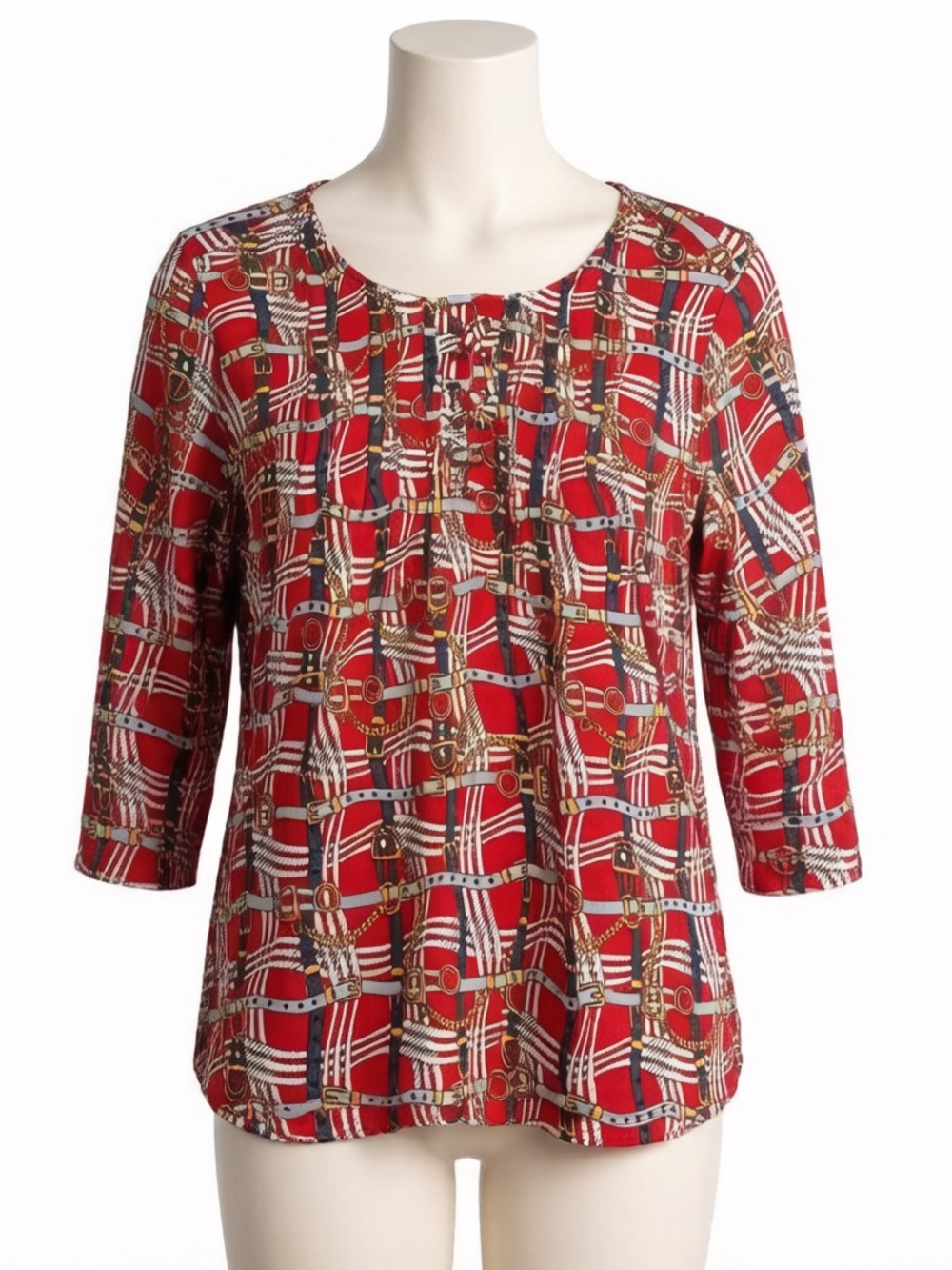 N Touch Sz Medium equestrian-style chain and belt print Sz Medium